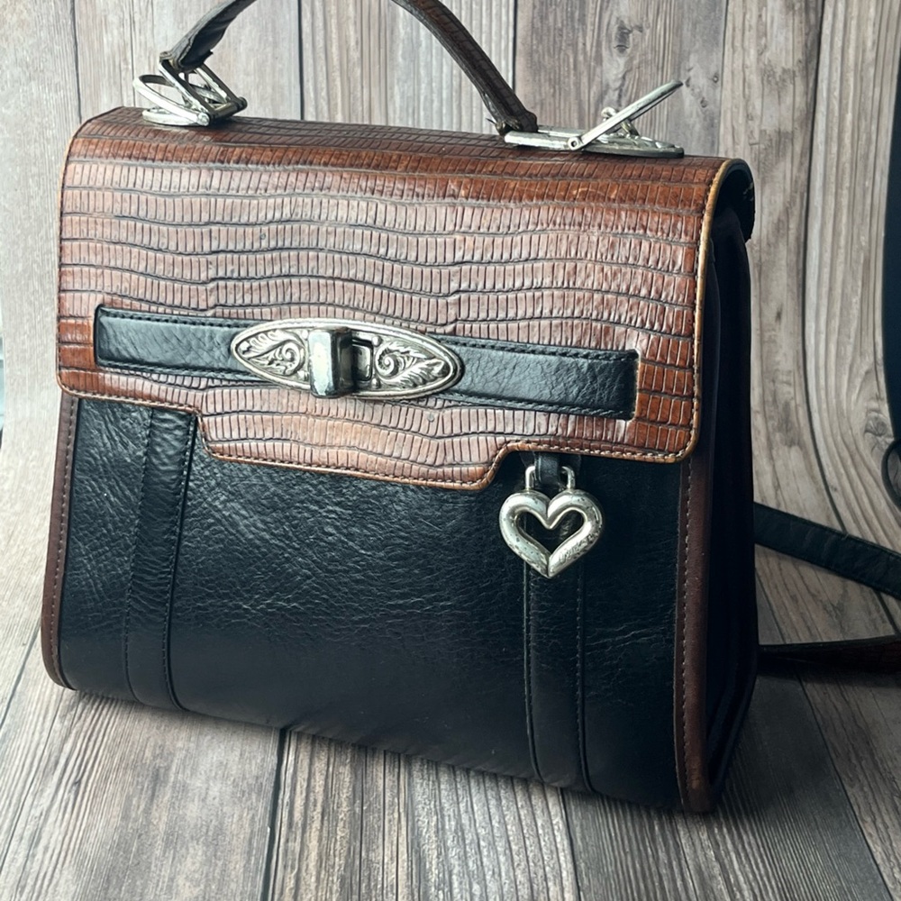 Brighton Black and Brown Crossbody Bag